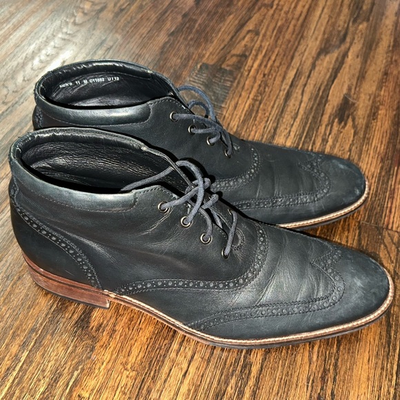 Cole Haan Liam Wingtip Leather Chukka Ankle Boots Mens Size 11 M Black C11052 main image 5
